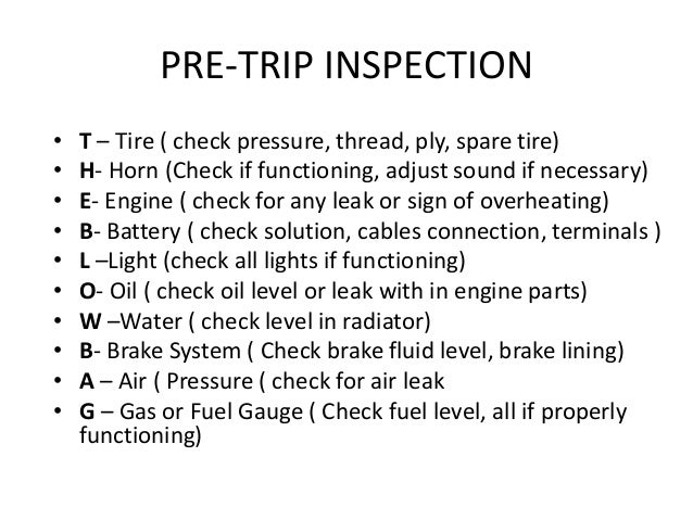 Vehicle Preventive Maintenance