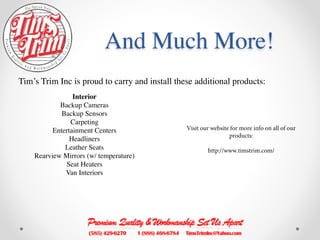 Vehicle Restyling: Tim's Trim Inc Rochester, NY | PDF