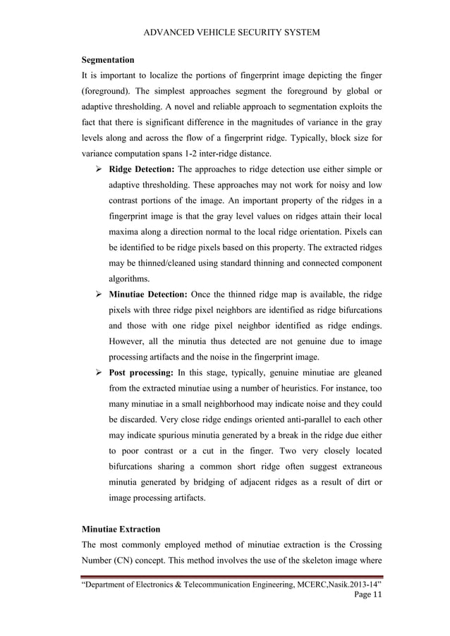 Vehicle security system final report
