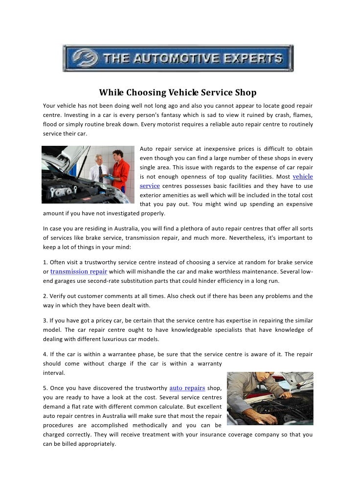 Vehicle service