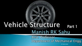 Part 1
Manish RK Sahu
Asst. Professor
Department of Mechanical Engg.
27/08/2020 1
 
