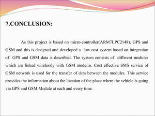 vehicle tracking using gsm and gps with arduino and lcd | PPT