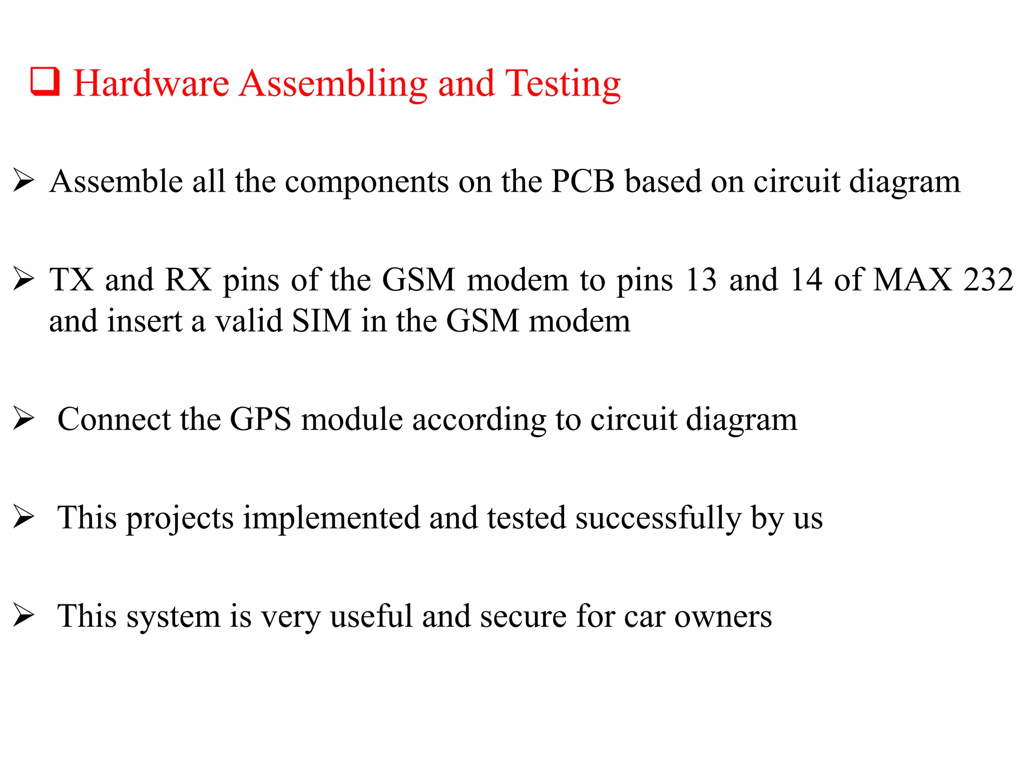 Vehicle tracking and locking system based on GSM and GPS | PPTX