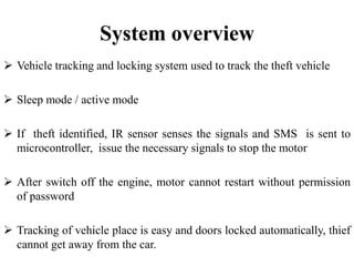Vehicle tracking and locking system based on GSM and GPS | PPTX