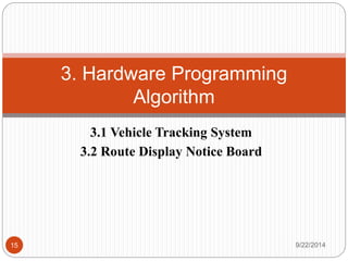 2.5 OVERALL SYSTEM HARDWARE 
GP 
S 
UART 
0 
UART1 
GSM 
LPC 
2148 
15 9/22/2014 
 