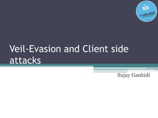 Veil-Evasion and Client side
attacks
Sujay Gankidi
 