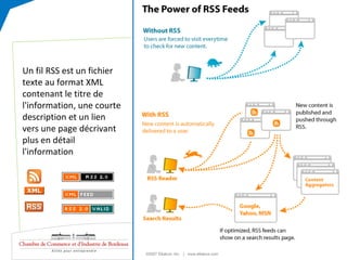 Un fil RSS est un fichier texte au format XML contenant le titre de l'information, une courte description et un lien vers ...