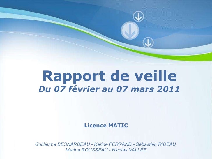 Rapport de veille