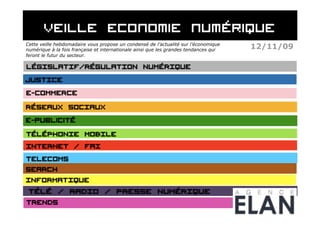 Veille Economie NuméRique 121109