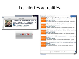 Les alertes actualités
 