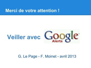 Veiller avec Google Alertes