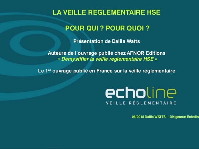 Veille Reglementaire Hse Echoline