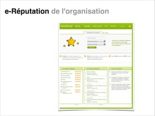 e-Réputation de l'organisation

 