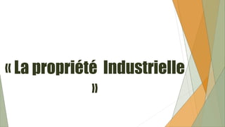 « La propriété Industrielle
»
 