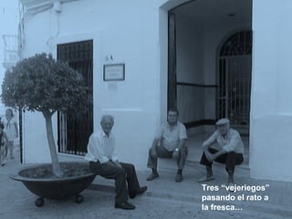 Tres “vejeriegos” pasando el rato a la fresca… 