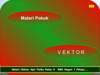 Materi Pokok
V E K T O R
Materi / Bahan Ajar Fisika Kelas X SMA Negeri 1 Palopo …Materi / Bahan Ajar Fisika Kelas X SMA Negeri 1 Palopo …
 