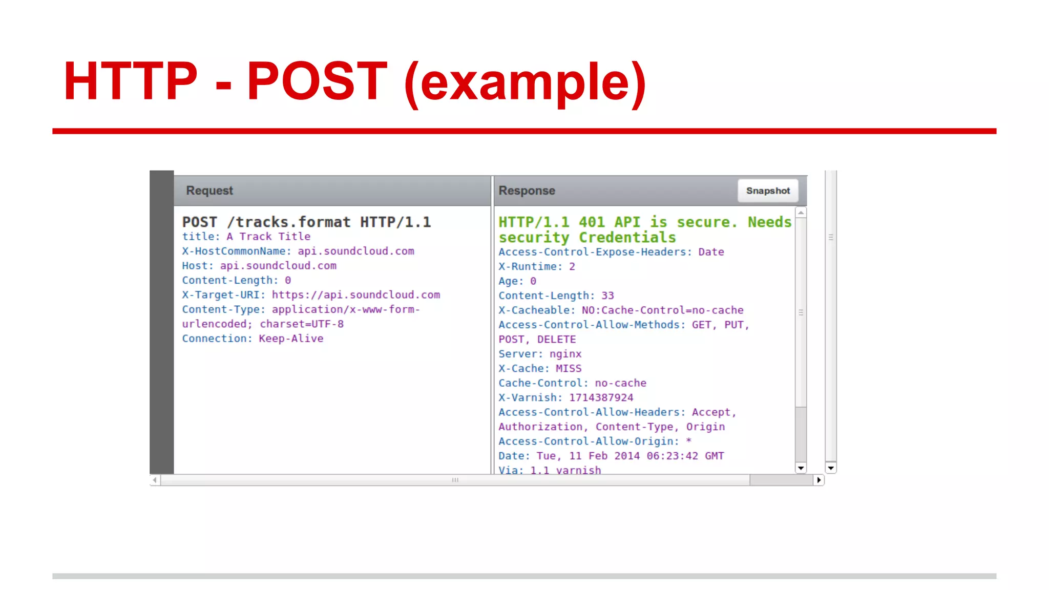 HTTP - POST (example) 
 