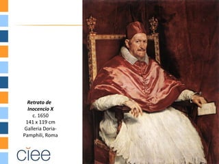 Retrato de
  Inocencio X
    c. 1650
 141 x 119 cm
Galleria Doria-
Pamphili, Roma
 