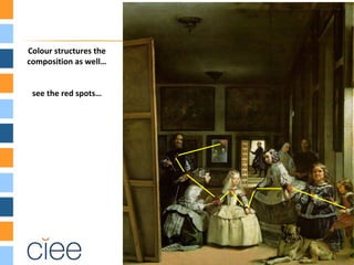 Colour structures the
composition as well…


 see the red spots…
 