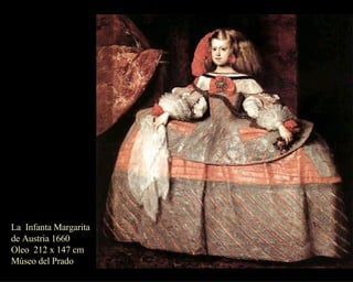 La  Infanta Margarita de Austria 1660 Oleo  212 x 147 cm Múseo del Prado 