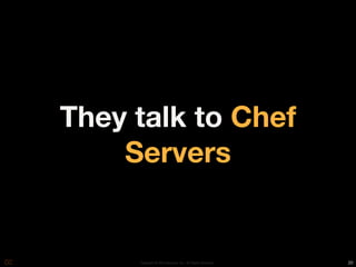 They talk to Chef
    Servers


     Copyright © 2010 Opscode, Inc - All Rights Reserved   20
 
