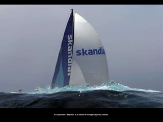 El supermaxi "Skandia" a la salida de la regata Sydney Hobart.  