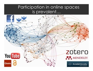 Participation in online spaces
is prevalent…

 