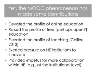 The messy realities of learning and participation in open courses and MOOCs