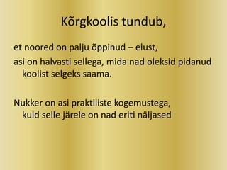 Vello Kukk - Muutused haridusmaastikul õppejõu pilgu läbi