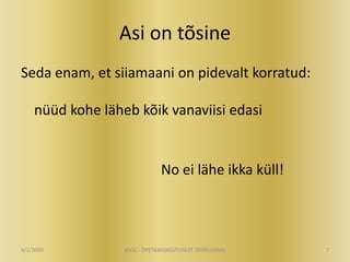 Vello Kukk - Muutused haridusmaastikul õppejõu pilgu läbi