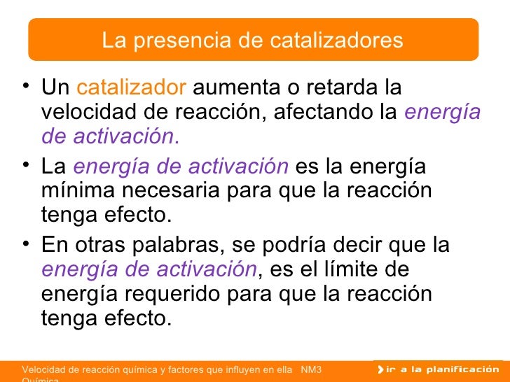 Factores Que Afectan La Velocidad De Reaccion Ejemplos