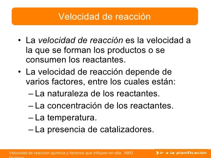 Velocidad de Reaccion