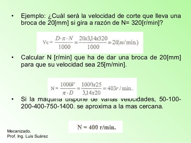 Como Calcular La Velocidad De Corte De Una Broca es.slideshare.net