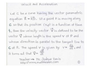 Velocity And Accleration - An Introduction