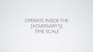 OPERATE INSIDETHE
[ADVERSARY’S]
TIME SCALE
 