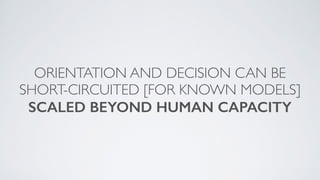 ORIENTATION AND DECISION CAN BE
SHORT-CIRCUITED [FOR KNOWN MODELS]
SCALED BEYOND HUMAN CAPACITY
 