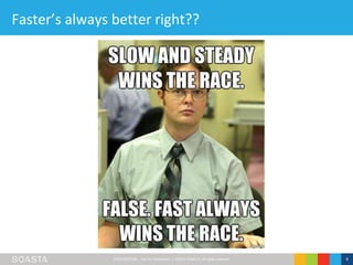 CONFIDENTIAL – Not for Distribution | ©2016 SOASTA, All rights reserved. 8
Faster’s always better right??
 