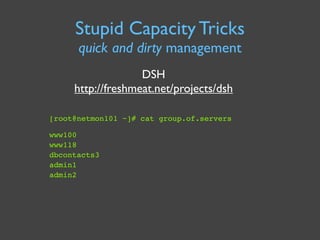 Capacity Management for Web Operations