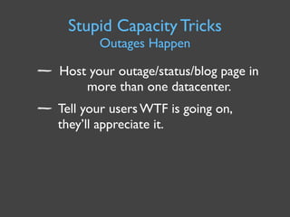 Capacity Management for Web Operations