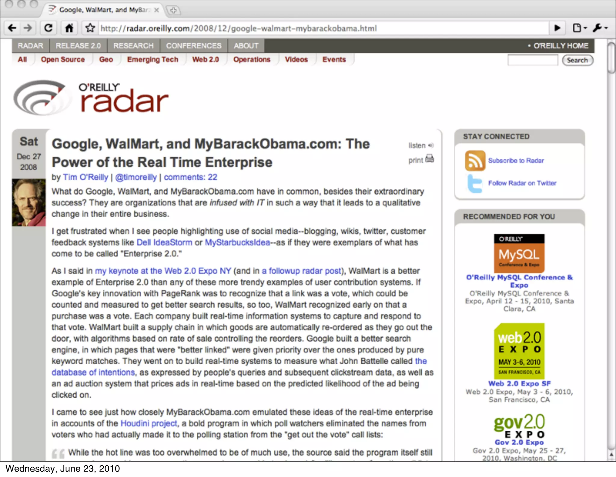 Wednesday, June 23, 2010
 