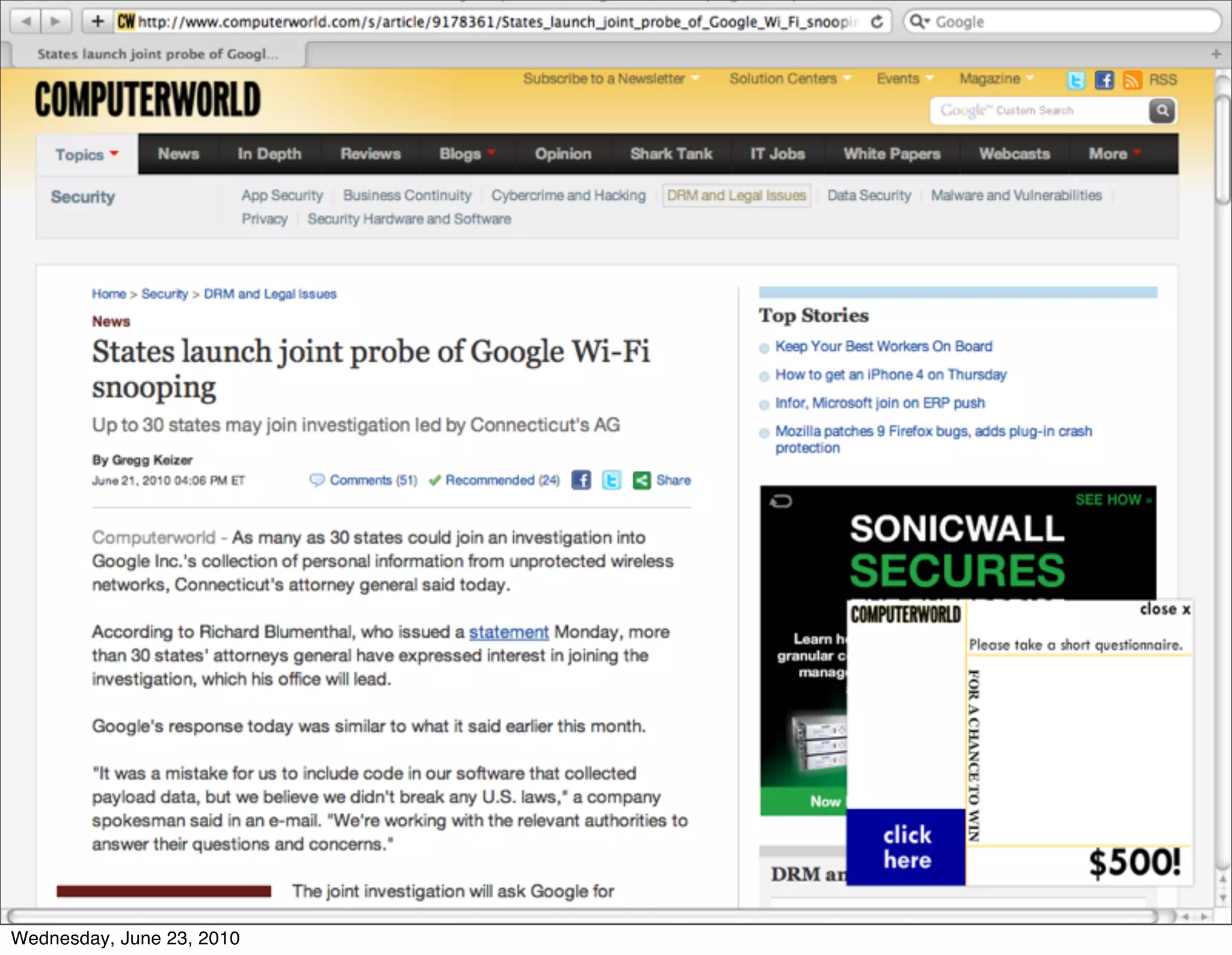 Wednesday, June 23, 2010
 