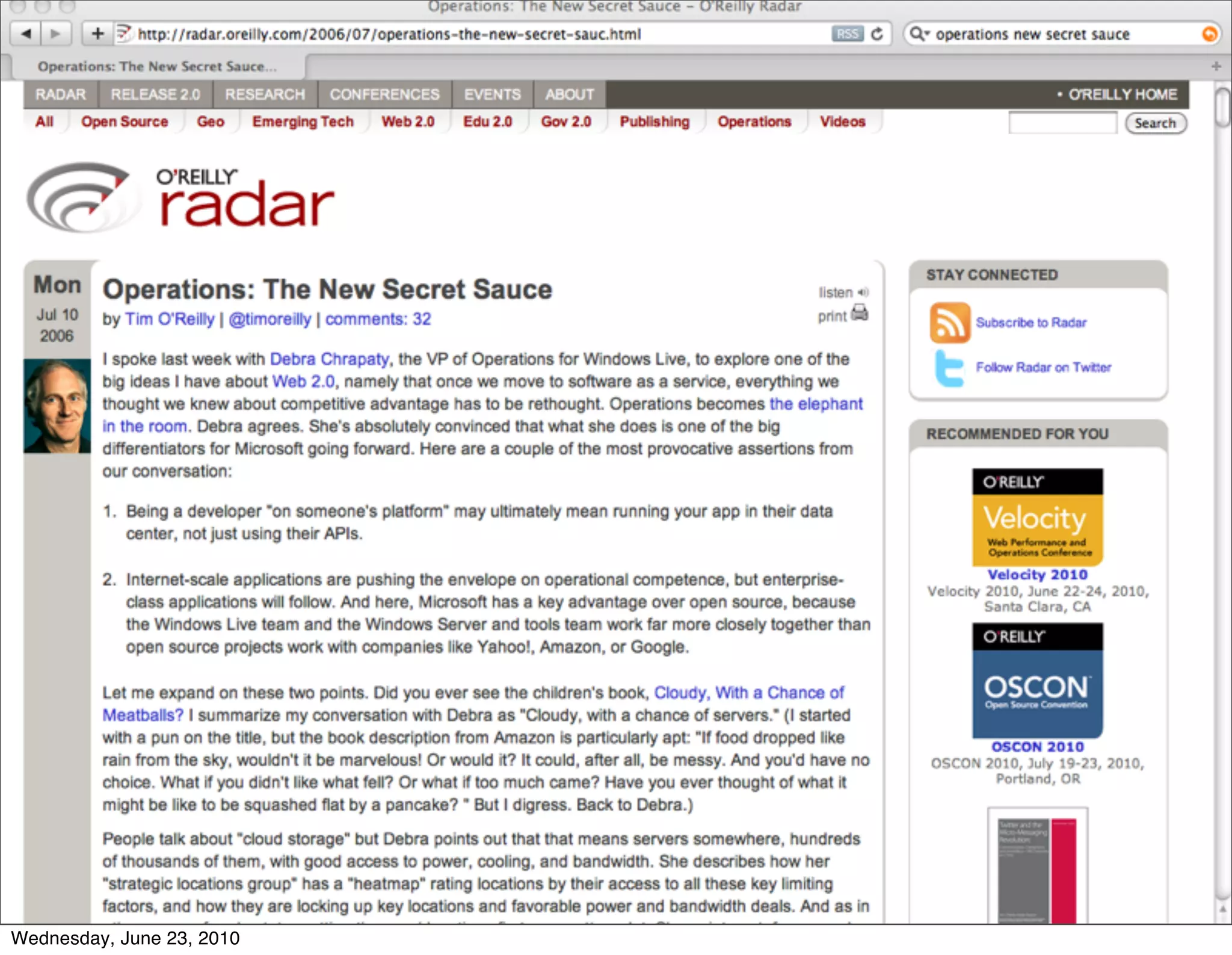 Wednesday, June 23, 2010
 