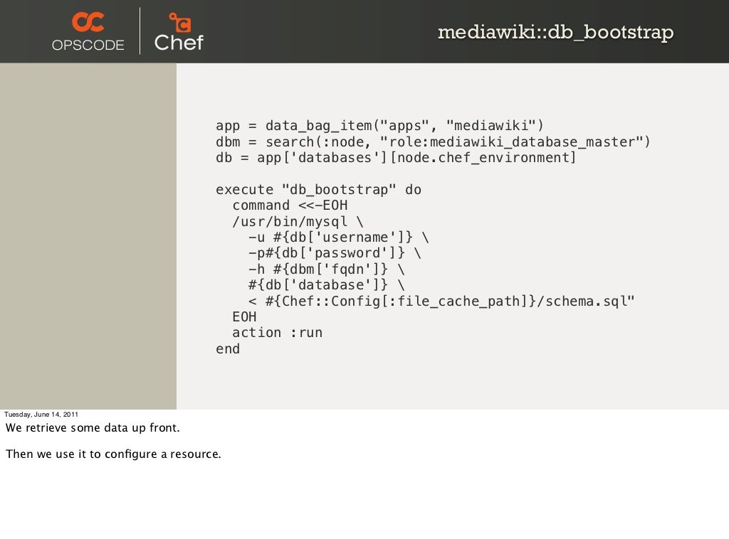 Mediawiki db bootstrap App Data bag item apps mediawiki 