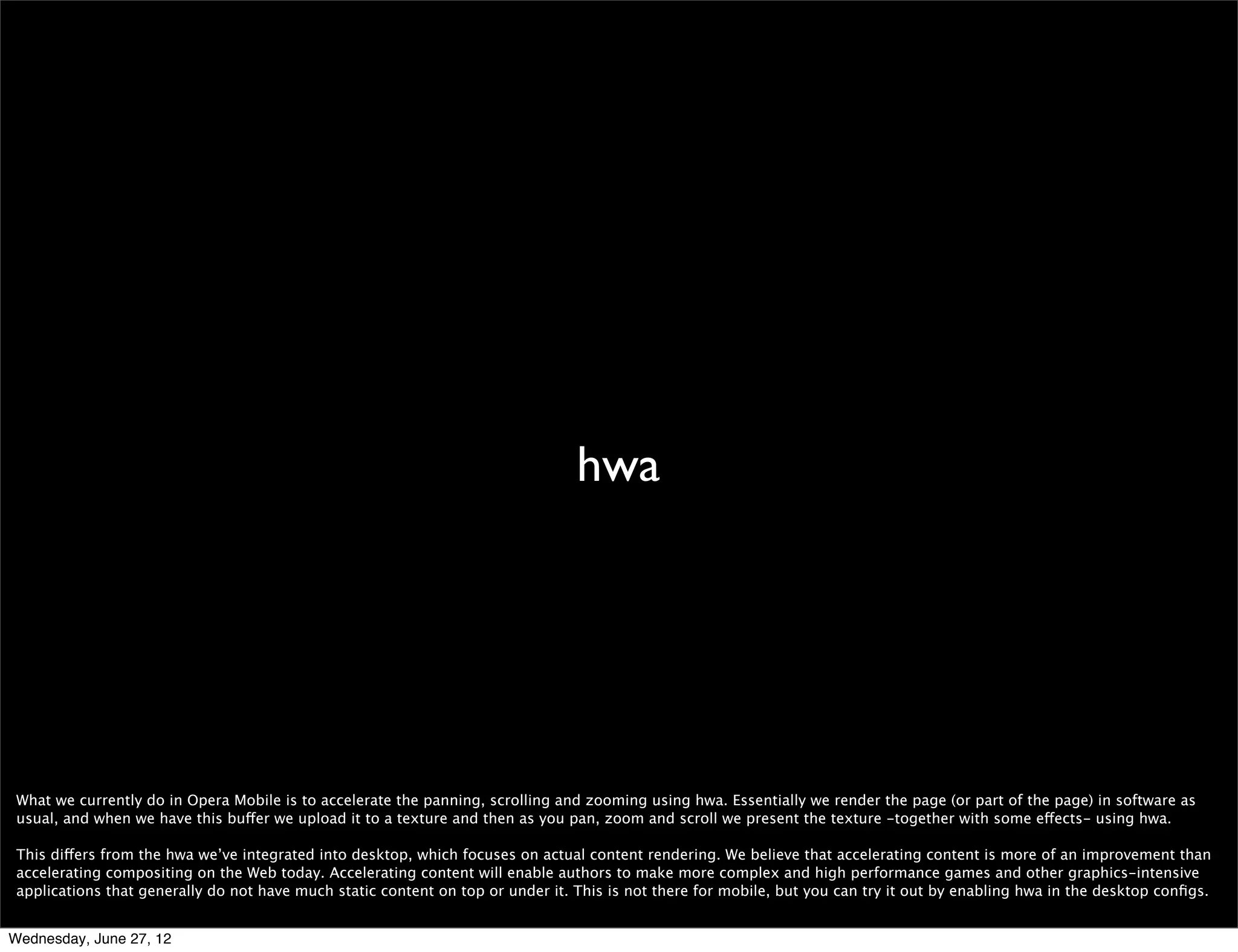 on-demand Flash




 Load on demand for Flash plugins, to display the actual web page as fast as possible and to avoid loading unneeded plugins.



Wednesday, June 27, 12
 