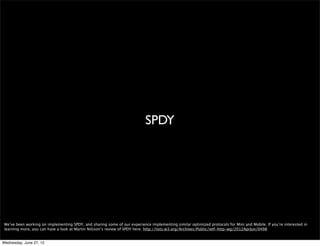 some cool new stuff




 Like I mentioned, I’d like to talk a little bit about some stuff that we’ve recently release and some stuff we’re working on.



Wednesday, June 27, 12
 