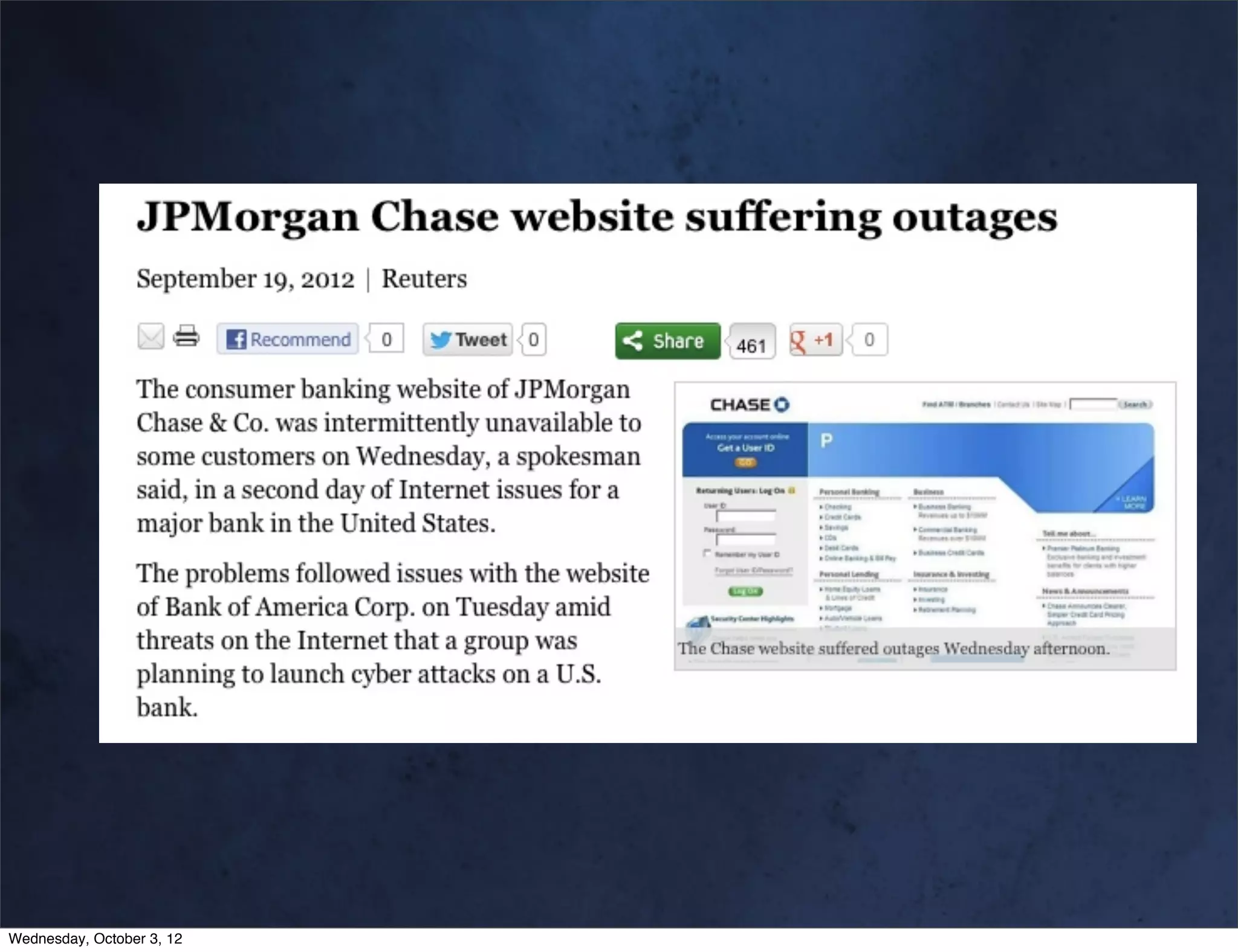 Wednesday, October 3, 12
 