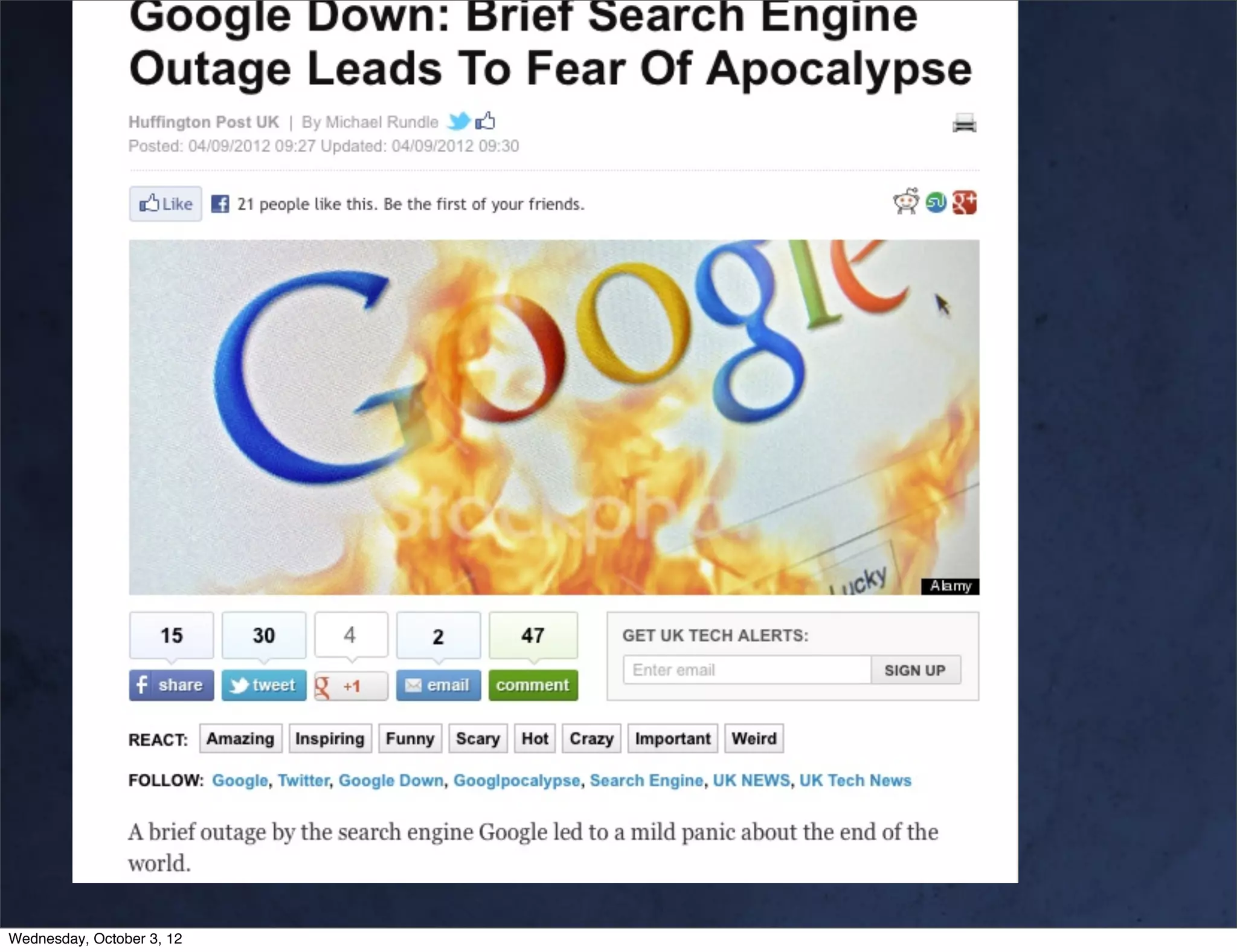 Wednesday, October 3, 12
 