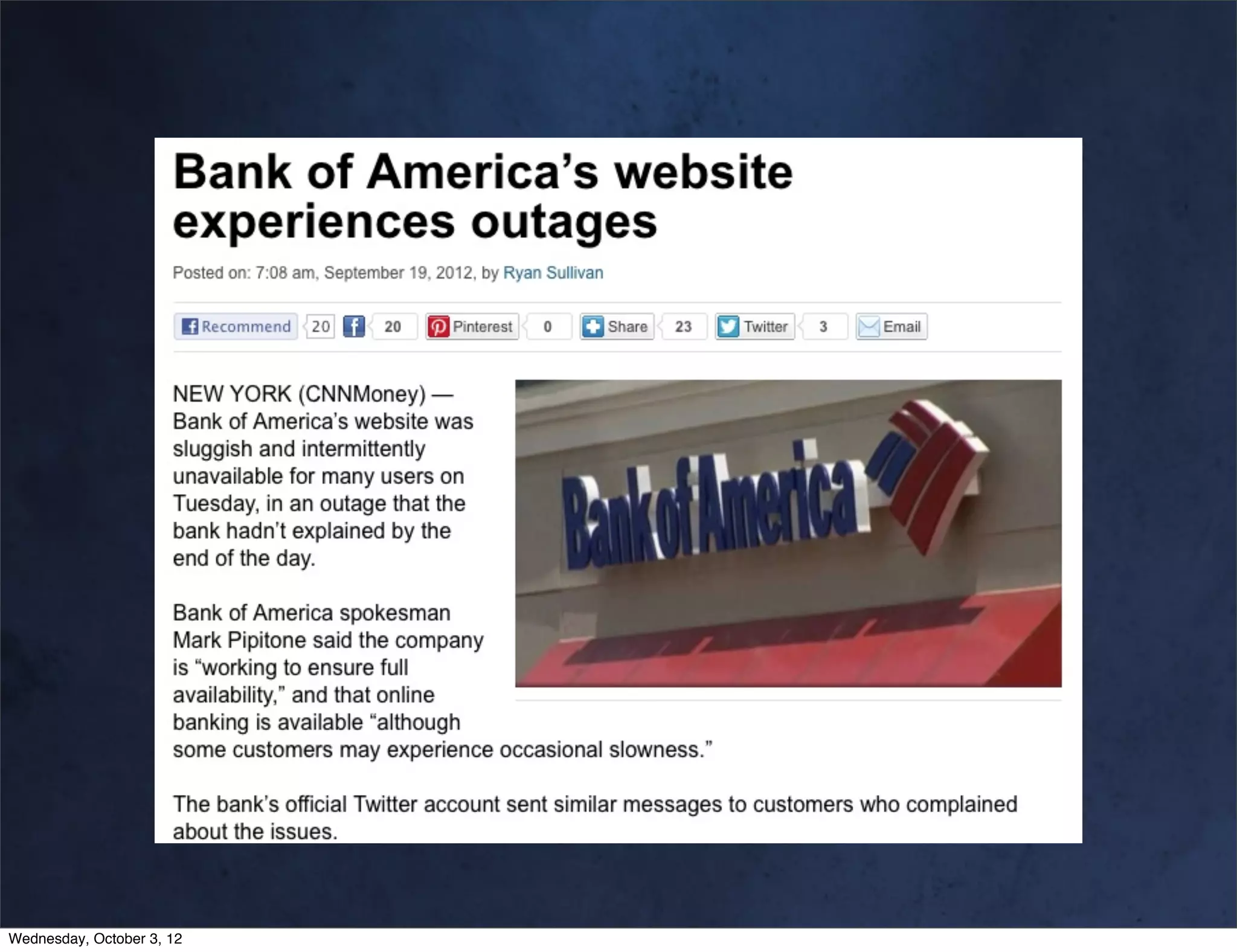 Wednesday, October 3, 12
 