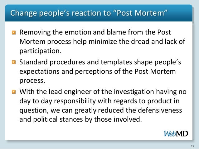 software post mortem template