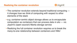 Realizing the container revolution
• The container revolution extends beyond traditional computing —
it changes how we thi...